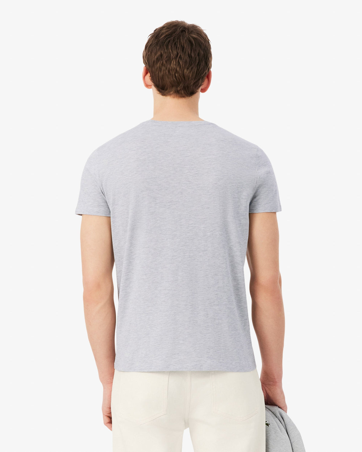 Lacoste Mens Crew Neck Pima Cotton Jersey T-Shirt - Silver Chine CCA