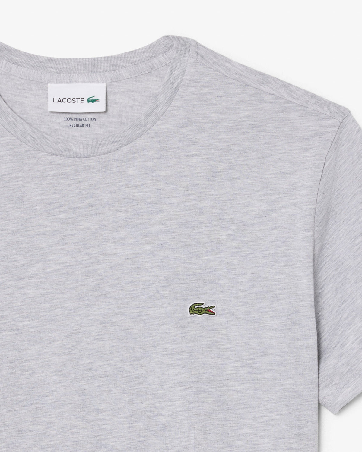Lacoste Mens Crew Neck Pima Cotton Jersey T-Shirt - Silver Chine CCA