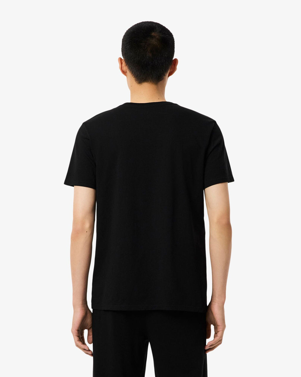 Lacoste 3-Pack Cotton Crew Neck Mens T-Shirts - Black 031