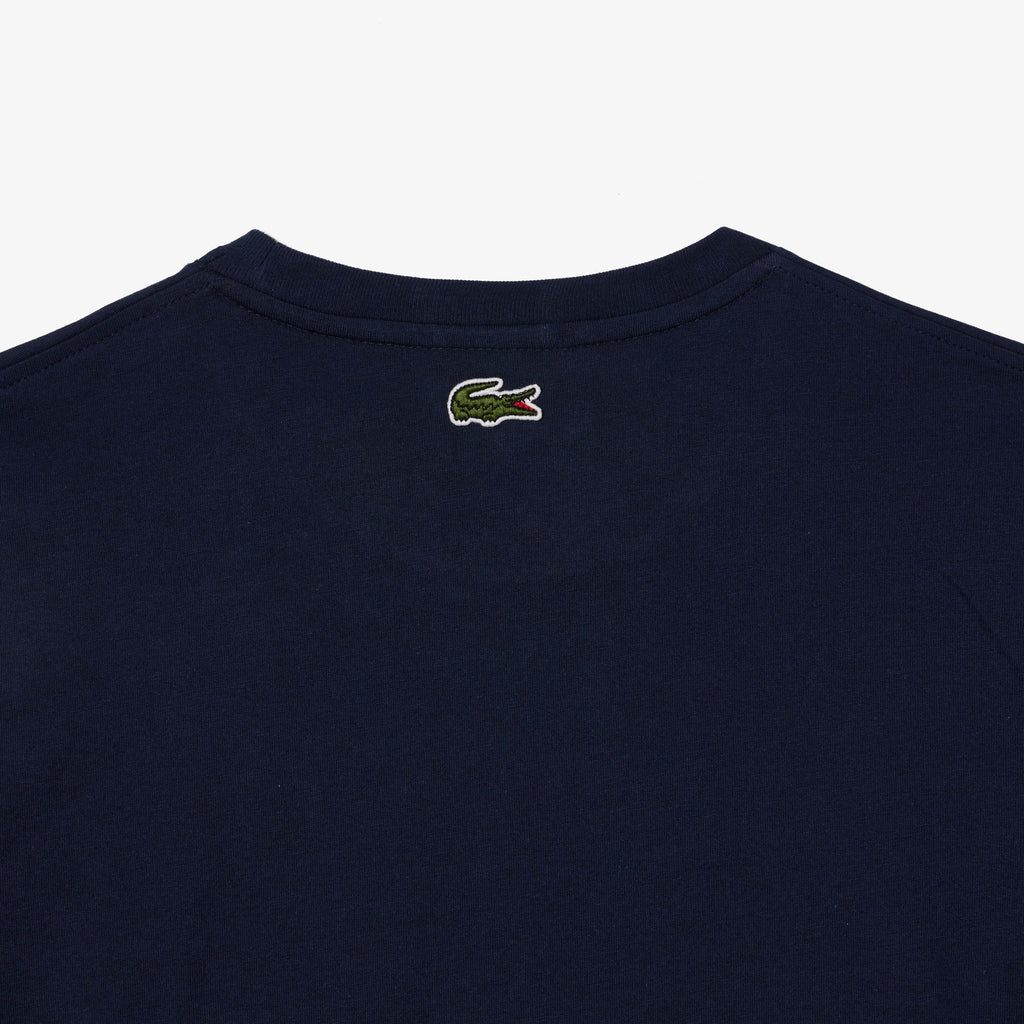 Lacoste Unisex Regular Fit Cotton Jersey Branded T-Shirt Navy Blue TH1147 166