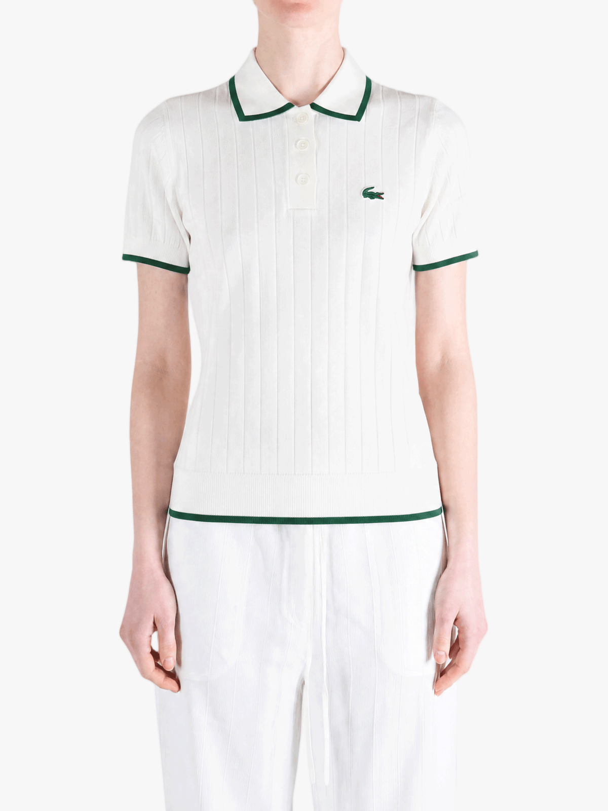 LACOSTE - Women Short Sleeve Polo Collar Golf Sweater Shirt
