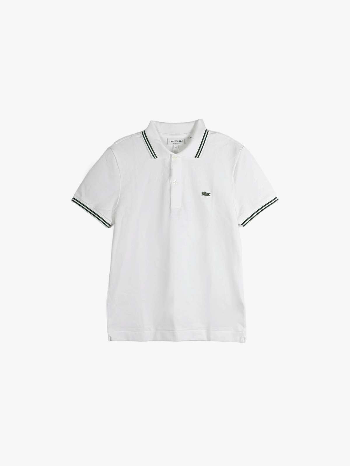 LACOSTE - Men Short Sleeved Regular Fit Stripe Collar Piqué Polo