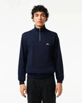 Lacoste Half-Zip Cotton Sweatshirt - Navy Blue