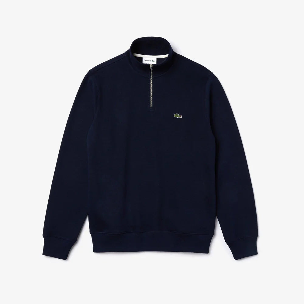 Lacoste Half-Zip Cotton Sweatshirt - Navy Blue